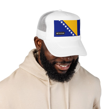 Bosnia and Herzegovina Flag Foam Trucker Hat | Bosnian Pride Snapback Cap | Rep Ya Flag