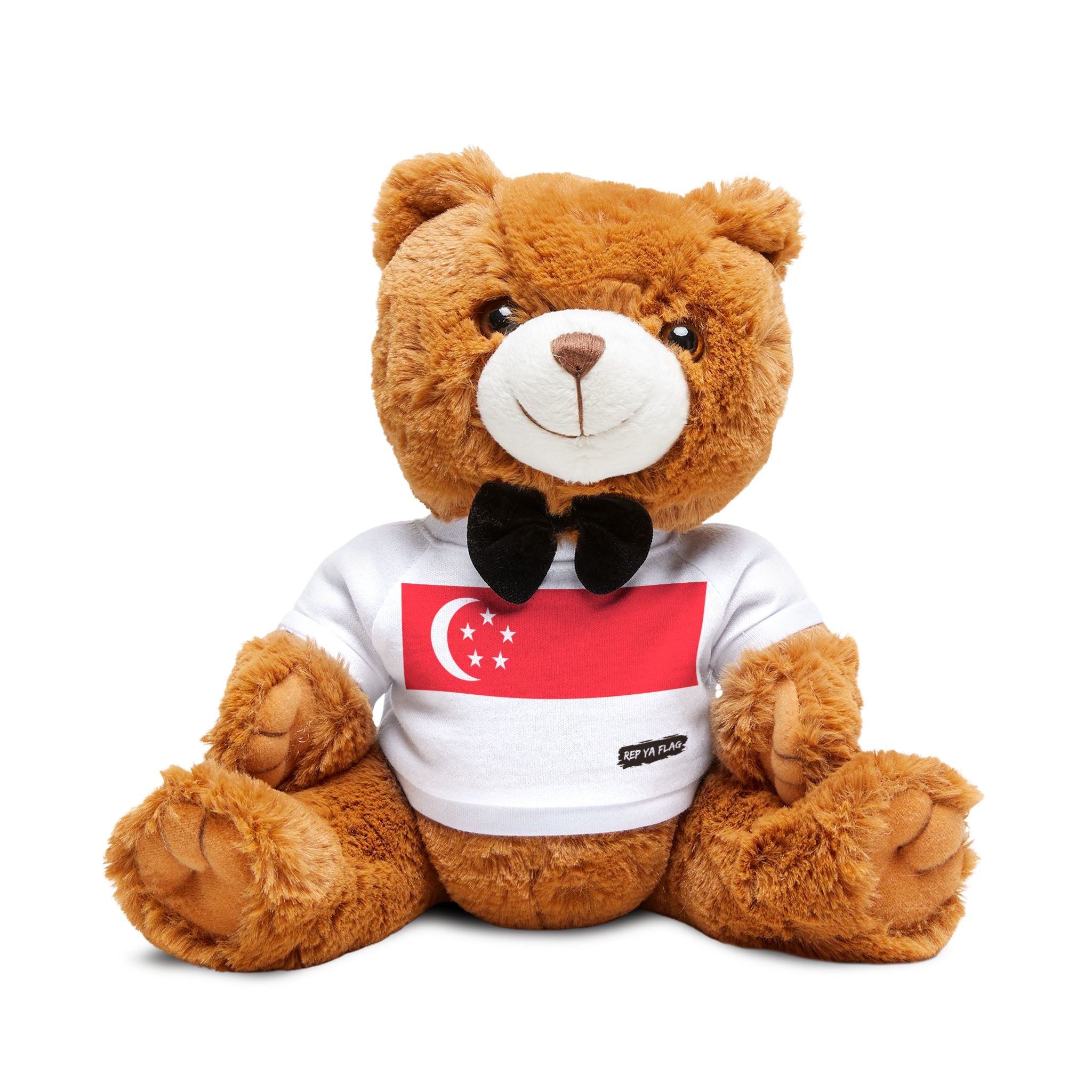 Singapore Flag Teddy Bear | Singaporean Plush Gift | Heritage Bear | Cultural Keepsake | Baby Gift Stuffed Animal | Rep Ya Flag