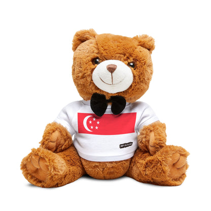 Singapore Flag Teddy Bear | Singaporean Plush Gift | Heritage Bear | Cultural Keepsake | Baby Gift Stuffed Animal | Rep Ya Flag