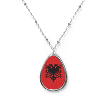 Albania Flag Oval Necklace | Albanian Pride Patriotic Jewelry | Rep Ya Flag