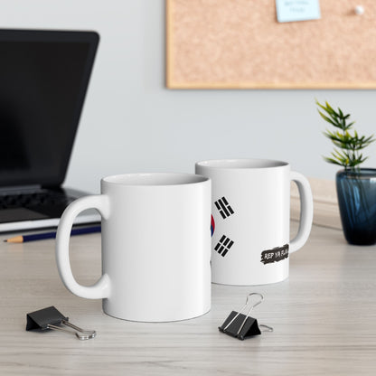 South Korea Flag Coffee Mug 11oz & 15oz | Korean Heritage Ceramic Coffee Tea Mug | Rep Ya Flag