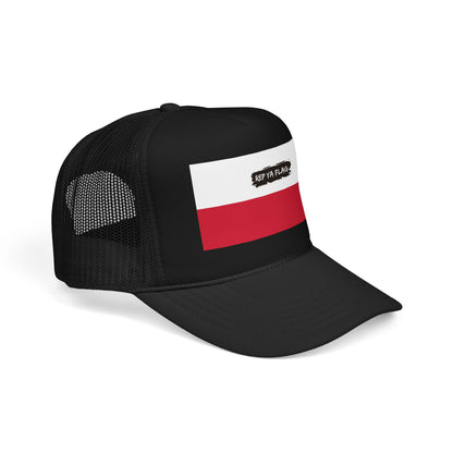 Poland Flag Foam Trucker Hat | Polish Pride Snapback Cap | Rep Ya Flag