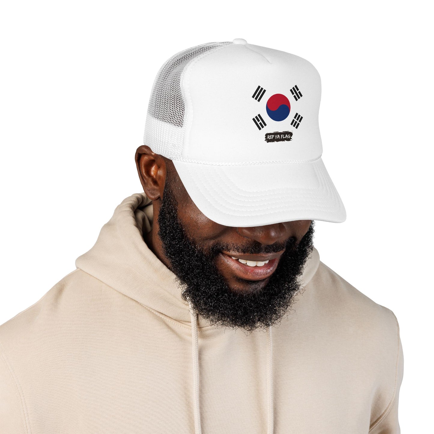 South Korea Flag Foam Trucker Hat | Korean Heritage Snapback Cap | Rep Ya Flag