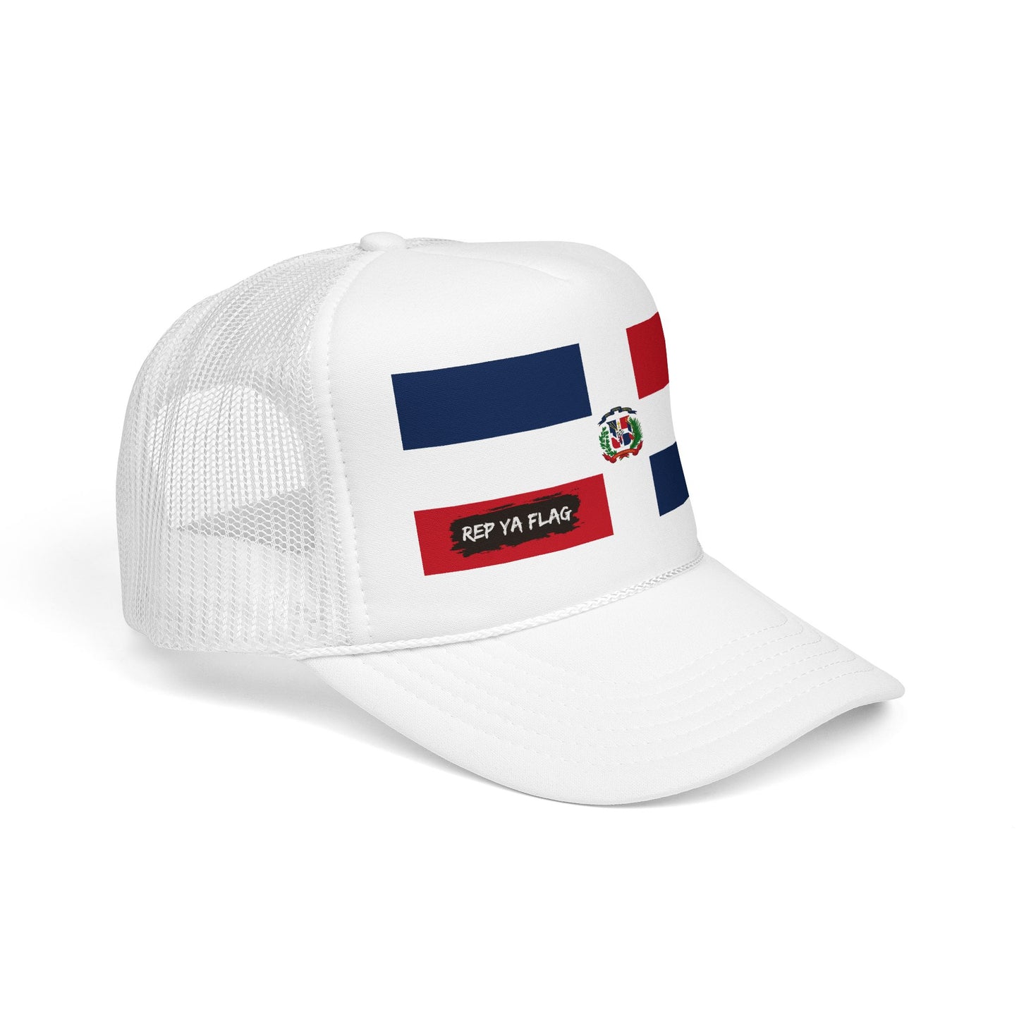 Dominican Republic Flag Foam Trucker Hat | Dominican Pride Snapback Cap | Rep Ya Flag