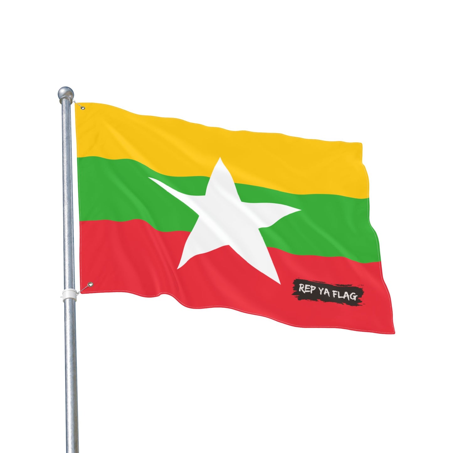 Myanmar Flag Garden Banner | Double Sided Outdoor Flag | Rep Ya Flag