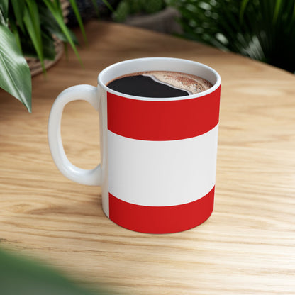 Austria Flag Coffee Mug | Austrian Pride Ceramic Tea Mug 11oz & 15oz | Rep Ya Flag