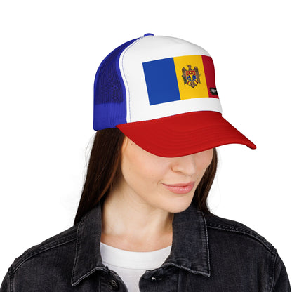 Moldova Flag Foam Trucker Hat | Moldova Pride Snapback Cap | Rep Ya Flag
