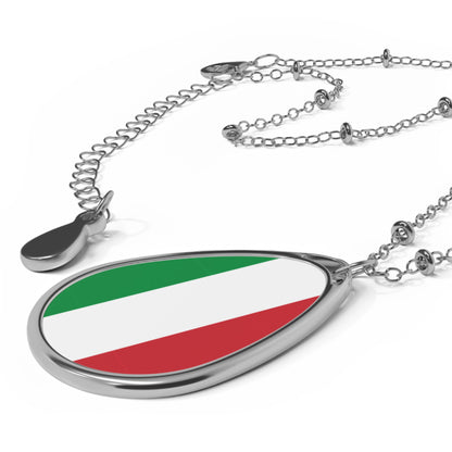Italy Flag Oval Necklace | Italian Heritage Pendant | Rep Ya Flag