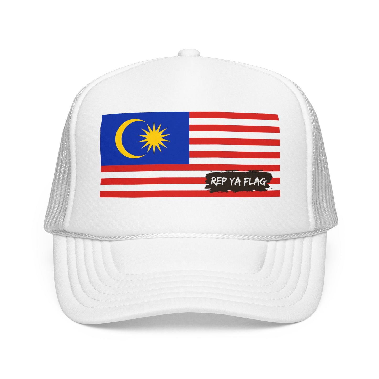 Malaysia Flag Foam Trucker Hat | Malaysian Pride Snapback Cap | Rep Ya Flag