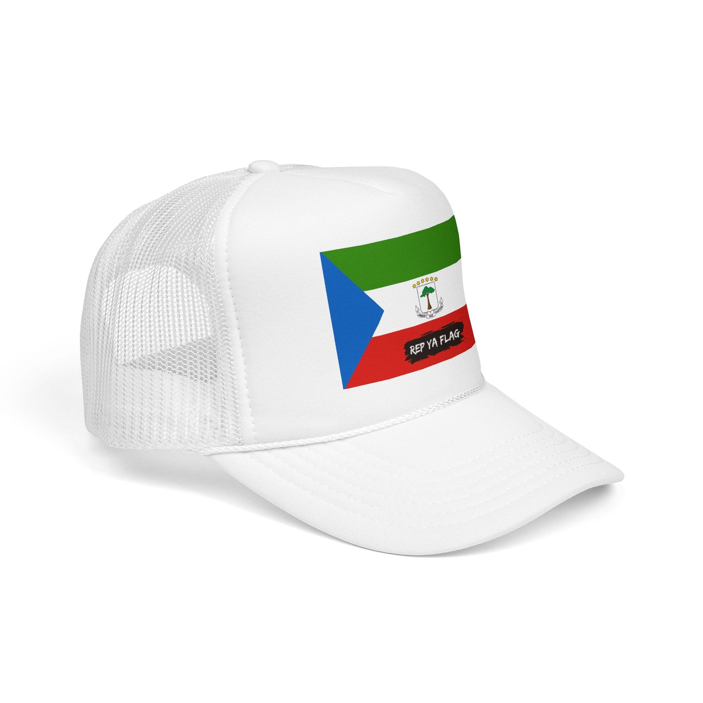 Equatorial Guinea Flag Foam Trucker Hat | Equatoguinean Pride Snapback Cap | Rep Ya Flag