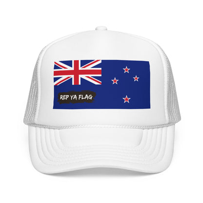 New Zealand Flag Foam Trucker Hat | Kiwi Pride Snapback Cap | Rep Ya Flag