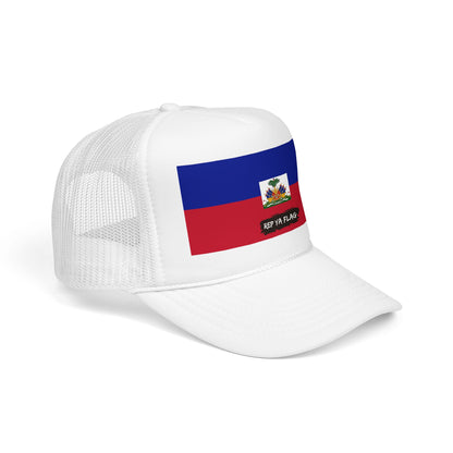 Haiti Flag Foam Trucker Hat | Haitian Pride Snapback Cap | Rep Ya Flag