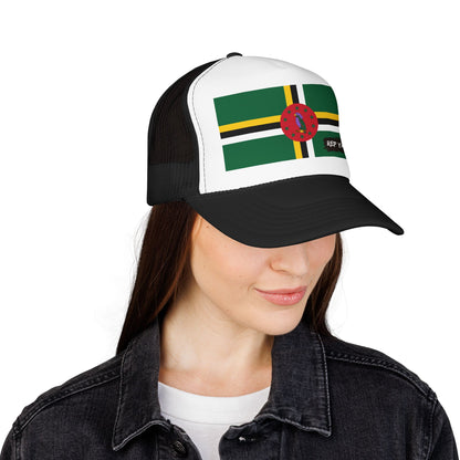 Dominica Flag Foam Trucker Hat | Dominican Pride Snapback Cap | Rep Ya Flag