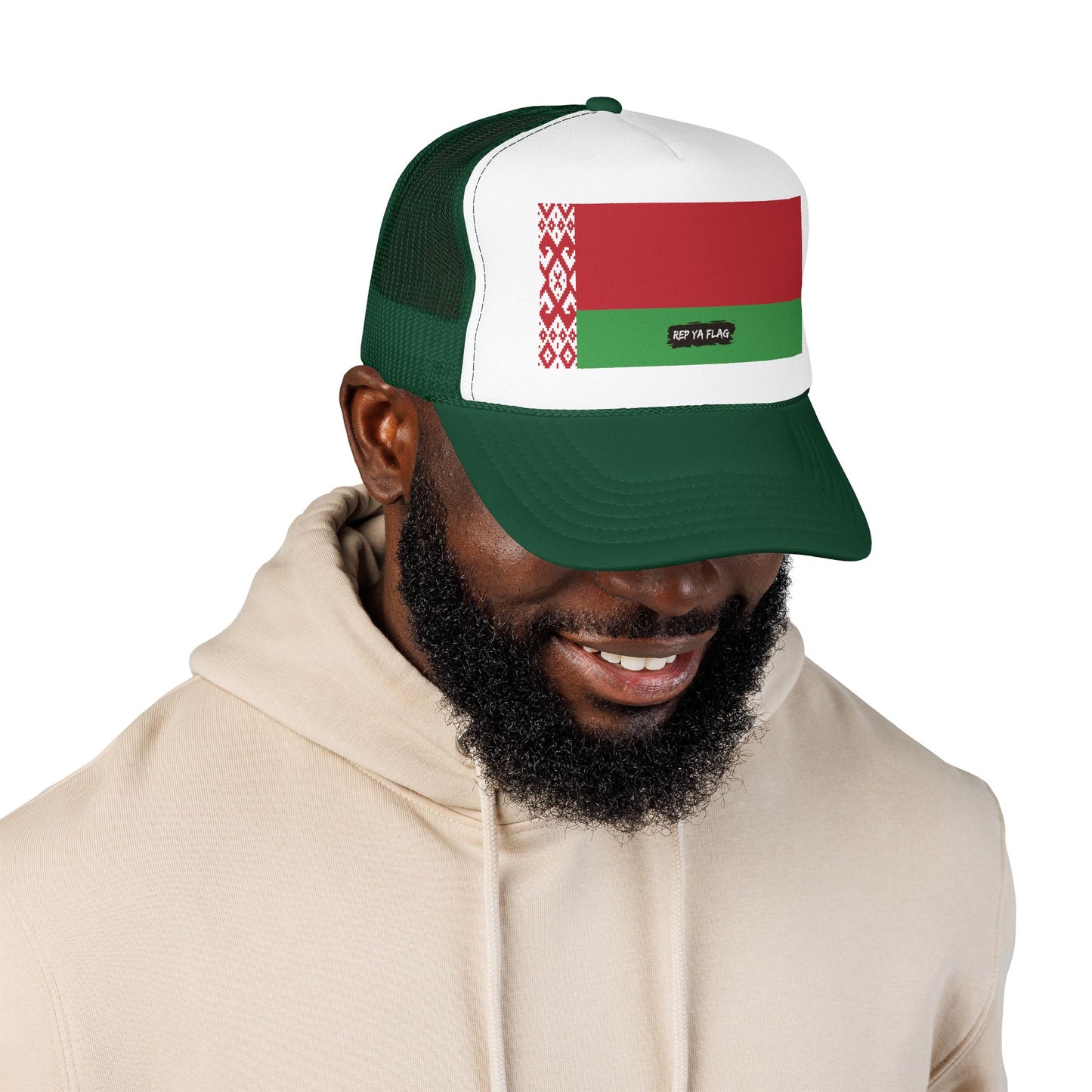 Belarus Flag Foam Trucker Hat | Belarusian Pride Snapback Cap | Rep Ya Flag