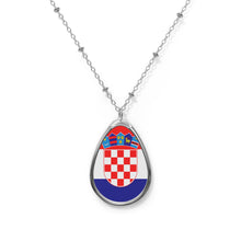 Croatia Flag Oval Necklace | Croatian Heritage Pendant | Rep Ya Flag
