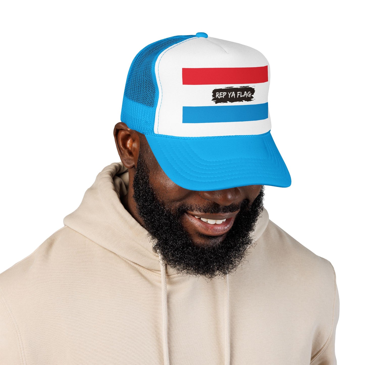 Luxembourg Flag Foam Trucker Hat | Luxembourg Pride Snapback Cap | Rep Ya Flag