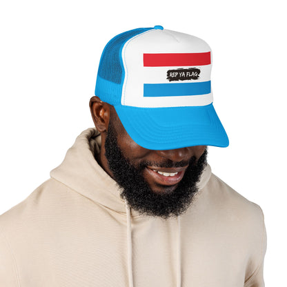 Luxembourg Flag Foam Trucker Hat | Luxembourg Pride Snapback Cap | Rep Ya Flag