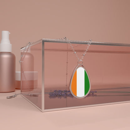 Côte d'Ivoire (Ivory Coast) Flag Oval Necklace | Ivorian Heritage Pendant | Rep Ya Flag