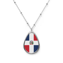 Dominican Republic Flag Oval Necklace | Dominican Heritage Pendant | Rep Ya Flag