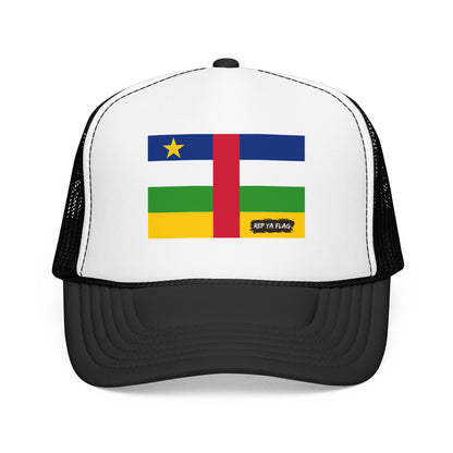 Central African Republic Flag Foam Trucker Hat | Central African Pride Snapback Cap | Rep Ya Flag