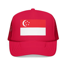 Singapore Flag Foam Trucker Hat | Singaporean Pride Snapback Cap | Rep Ya Flag