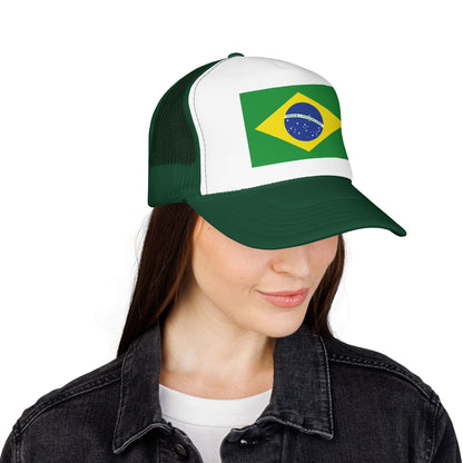 Brazil Flag Foam Trucker Hat | Brazilian Pride Snapback Cap | Rep Ya Flag