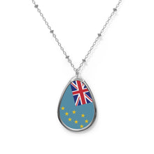 Tuvalu Flag Oval Necklace