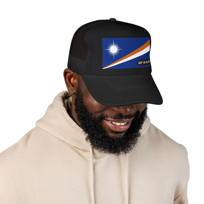 Marshall Islands Flag Foam Trucker Hat | Marshallese Pride Snapback Cap | Rep Ya Flag
