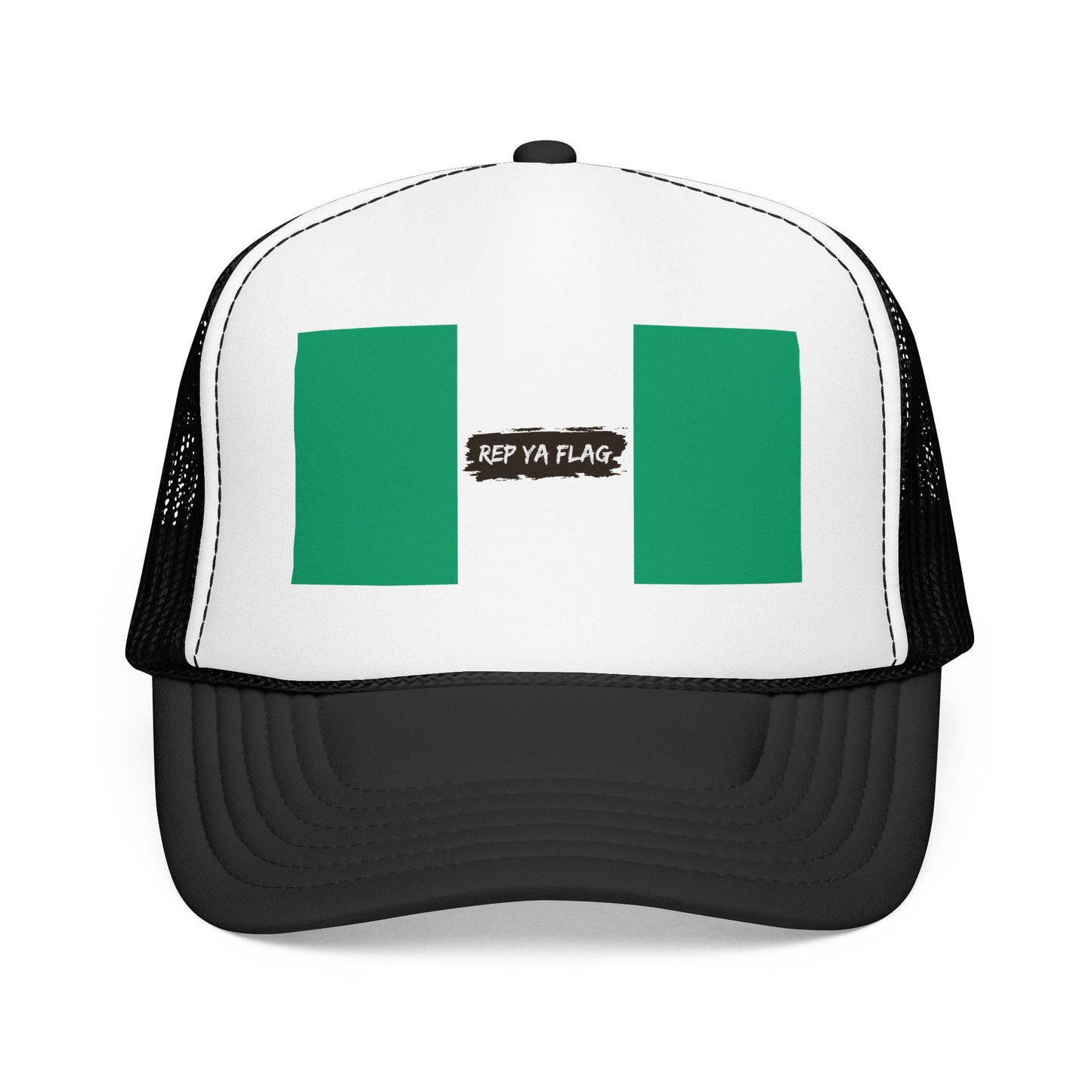 Nigeria Flag Foam Trucker Hat | Nigerian Pride Snapback Cap | Rep Ya Flag