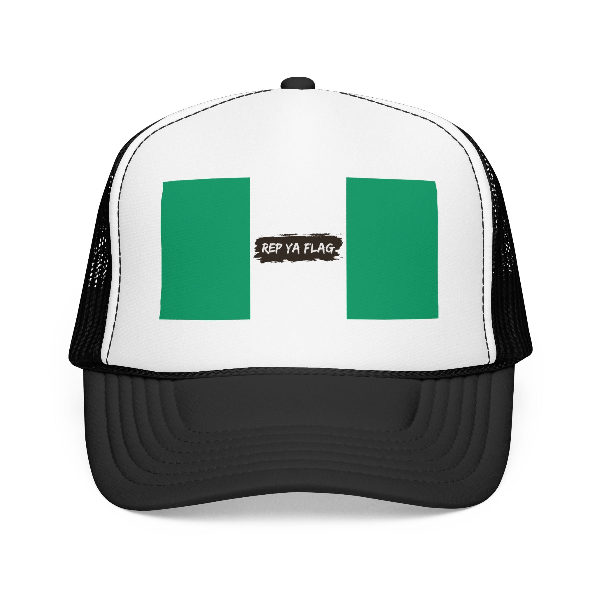 Nigeria Flag Foam Trucker Hat | Nigerian Pride Snapback Cap | Rep Ya Flag