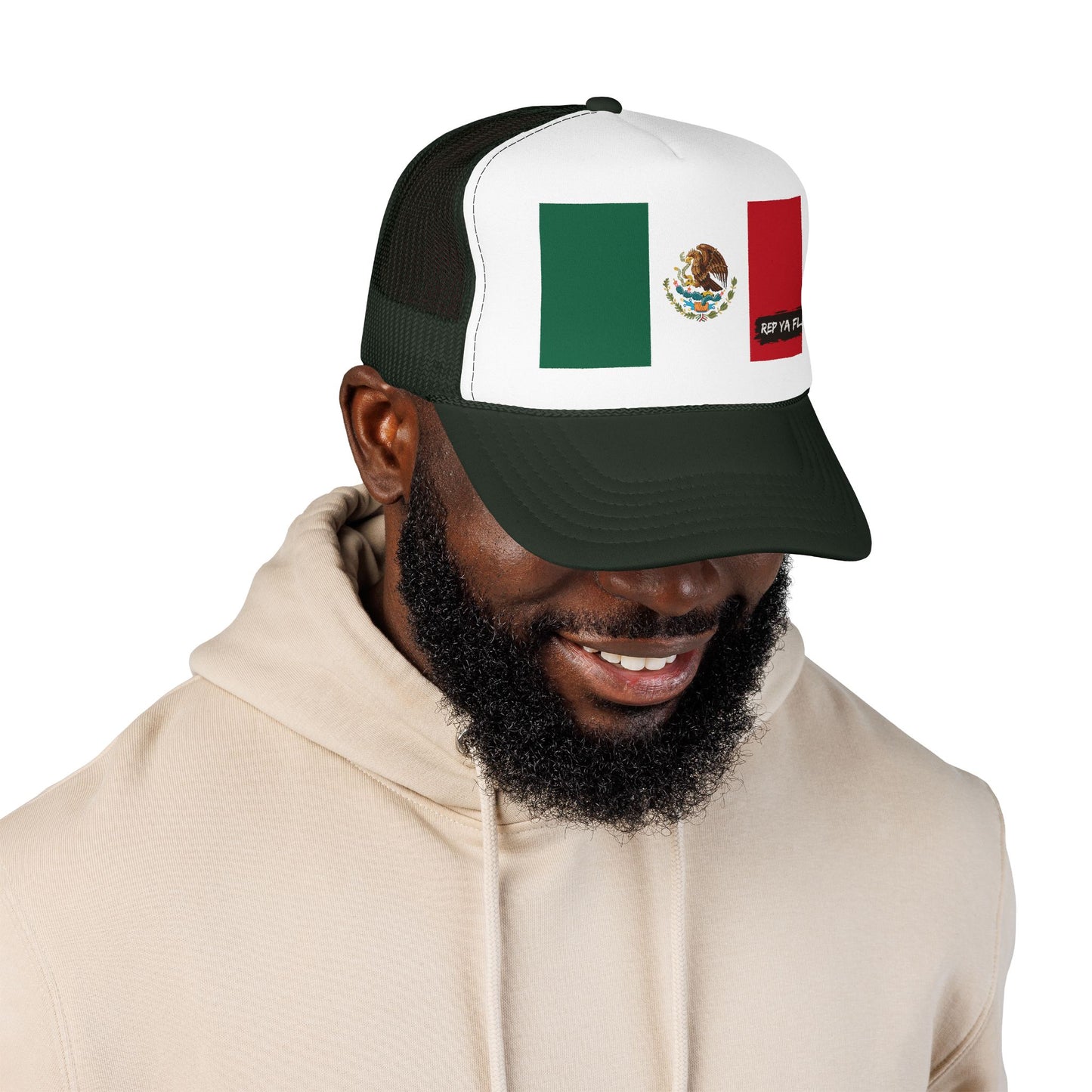 Mexico Flag Foam Trucker Hat | Mexican Pride Snapback Cap | Rep Ya Flag