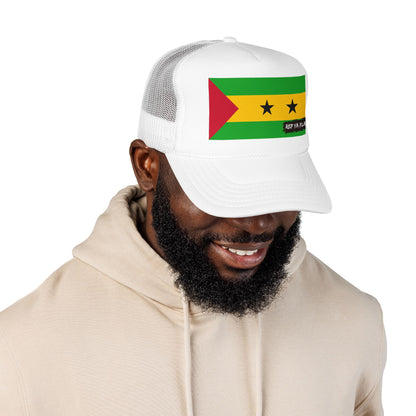 São Tomé and Príncipe Flag Foam Trucker Hat | São Toméan Pride Snapback Cap | Rep Ya Flag