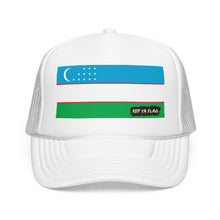 Uzbekistan Flag Foam Trucker Hat | Rep Ya Flag design