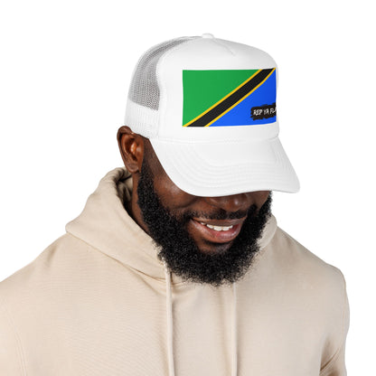 Tanzania Flag Foam Trucker Hat | Rep Ya Flag design