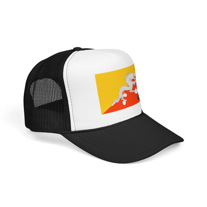 Bhutan Flag Foam Trucker Hat | Bhutanese Pride Snapback Cap | Rep Ya Flag