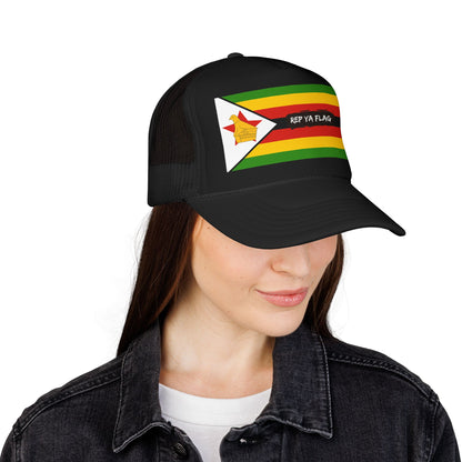 Zimbabwe Flag Foam Trucker Hat | Rep Ya Flag design