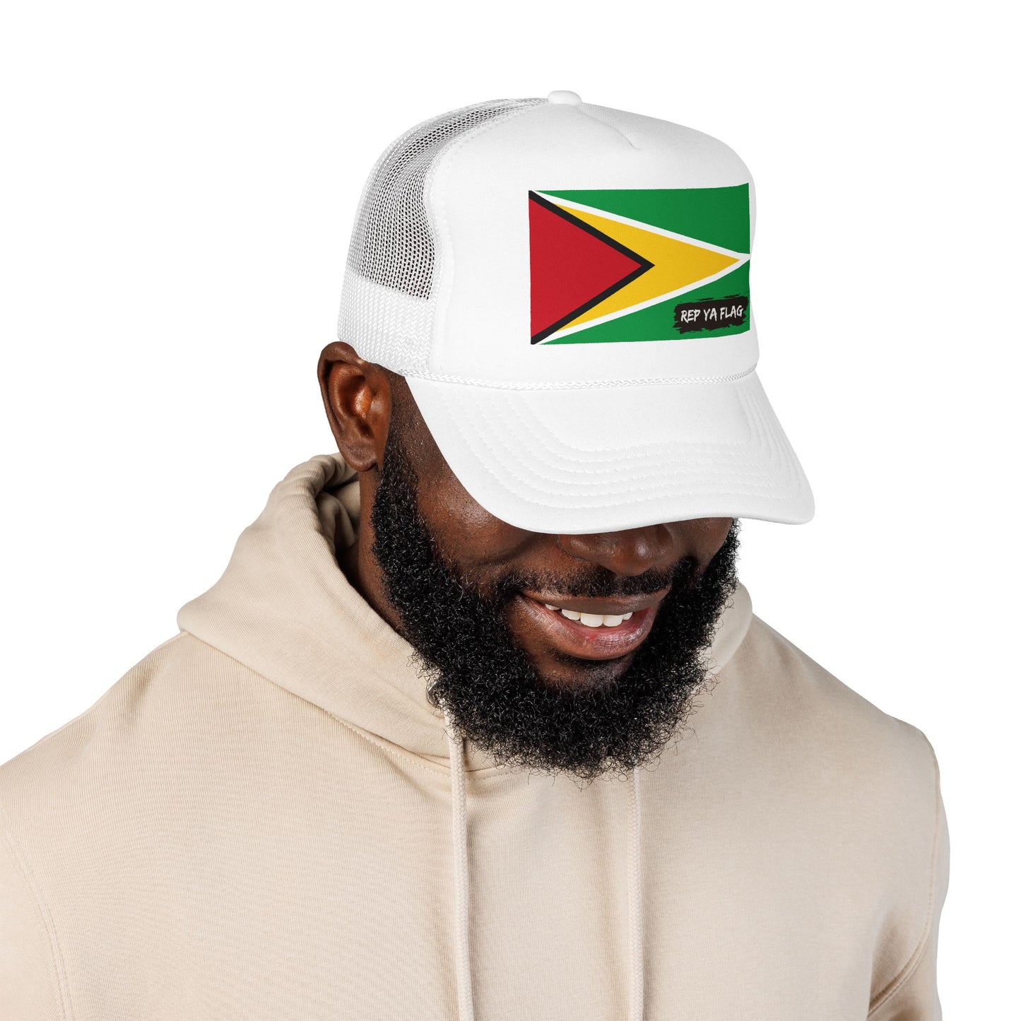 Guyana Flag Foam Trucker Hat | Guyanese Pride Snapback Cap | Rep Ya Flag