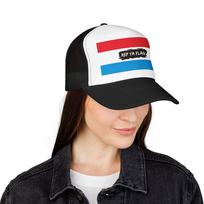 Luxembourg Flag Foam Trucker Hat | Luxembourg Pride Snapback Cap | Rep Ya Flag