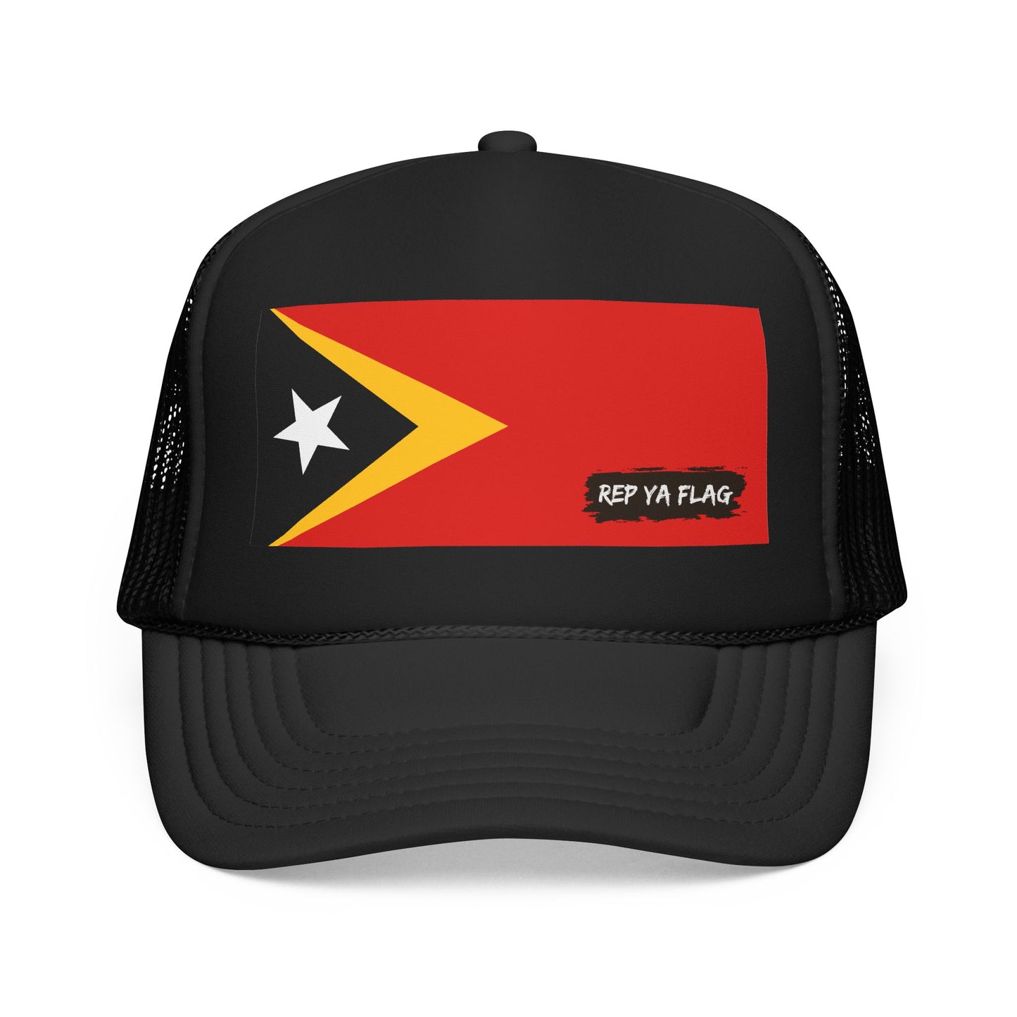Timor-Leste Flag Foam Trucker Hat | Rep Ya Flag design