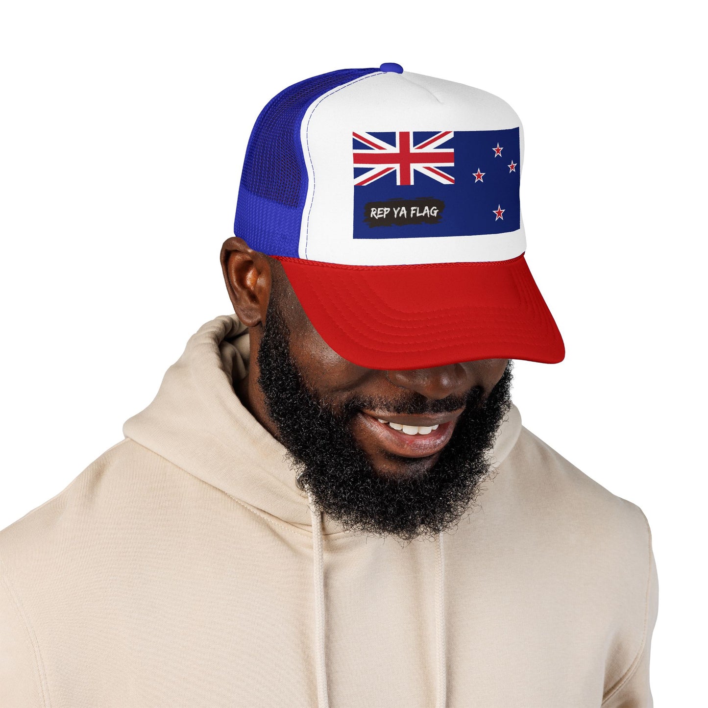 New Zealand Flag Foam Trucker Hat | Kiwi Pride Snapback Cap | Rep Ya Flag
