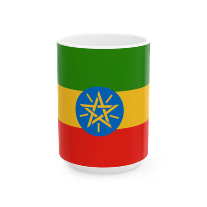 Ethiopia Flag Coffee Tea Mug 11oz 15oz | Rep Ya Flag Ceramic Mug