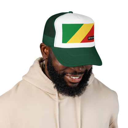 Republic of the Congo Flag Foam Trucker Hat | Congolese Pride Snapback Cap | Rep Ya Flag