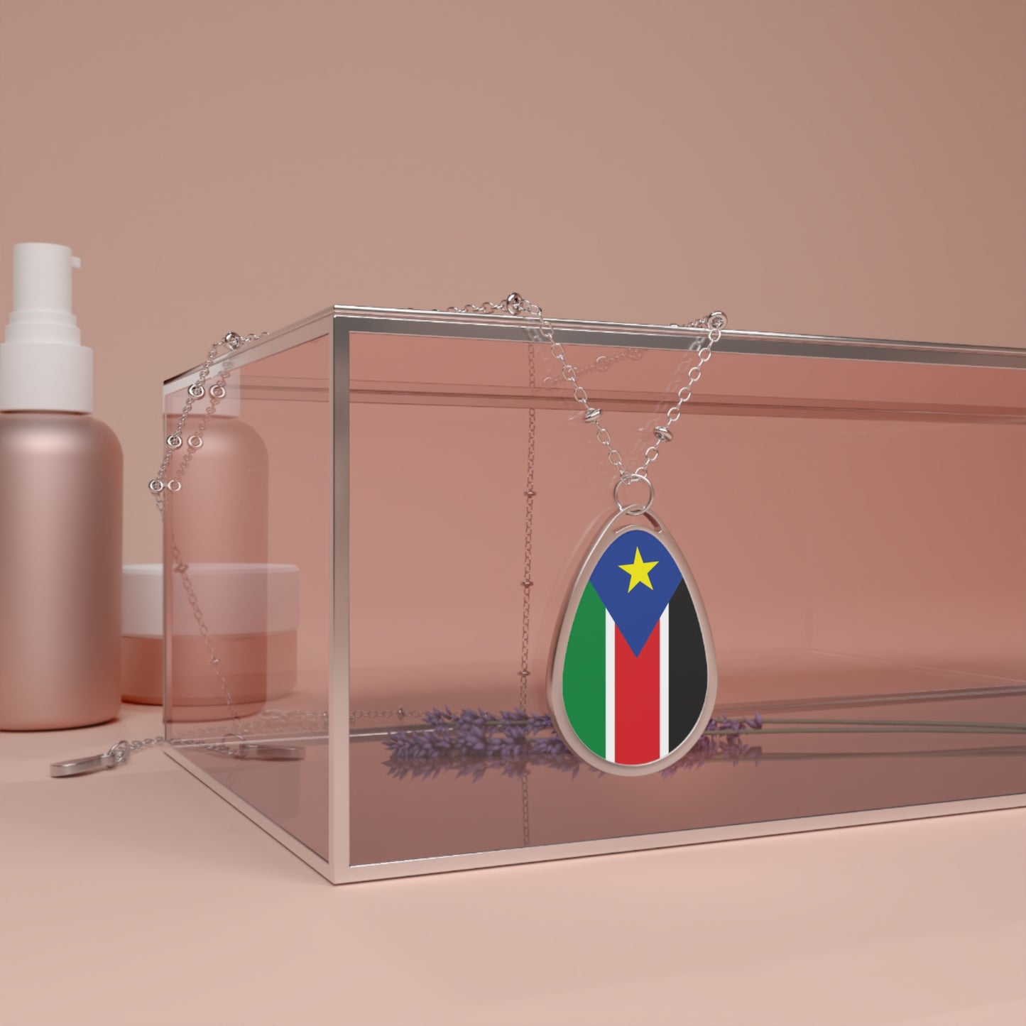 South Sudan Flag Oval Necklace | South Sudanese Heritage Pendant | Rep Ya Flag