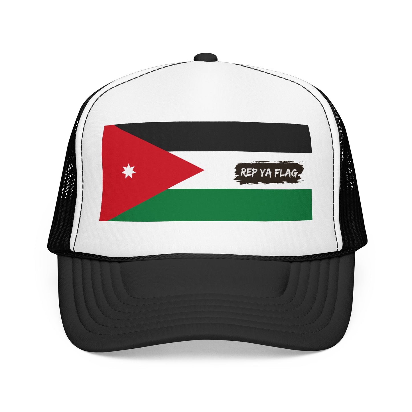 Jordan Flag Foam Trucker Hat | Jordanian Pride Snapback Cap | Rep Ya Flag