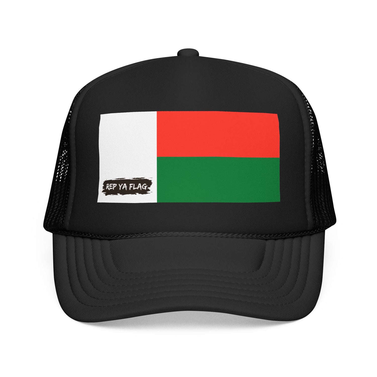 Madagascar Flag Foam Trucker Hat | Malagasy Pride Snapback Cap | Rep Ya Flag