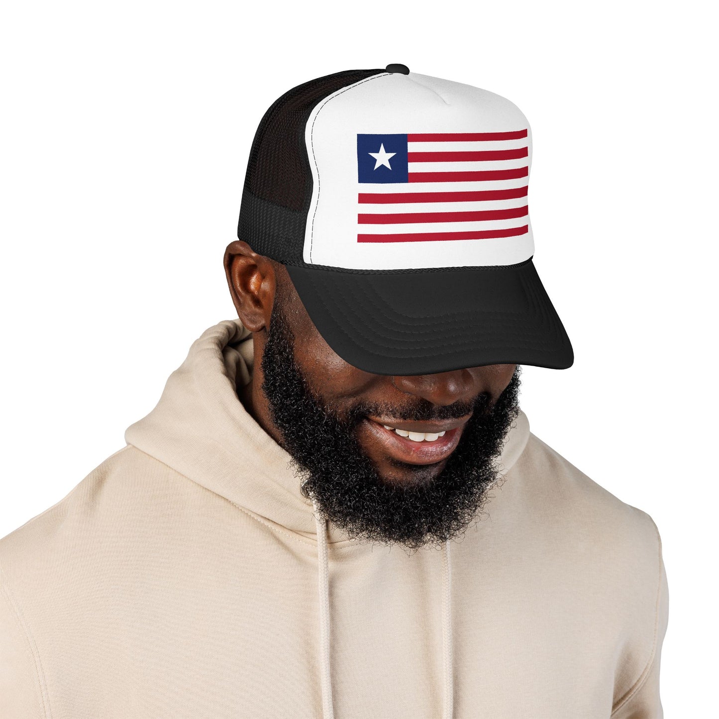 Liberia Flag Foam Trucker Hat | Liberian Pride Snapback Cap | Rep Ya Flag