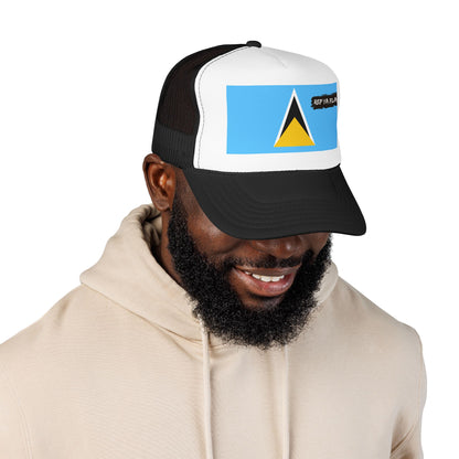 Saint Lucia Flag Foam Trucker Hat | Saint Lucian Pride Snapback Cap | Rep Ya Flag
