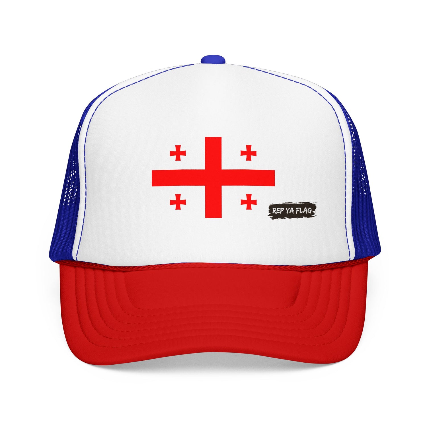 Georgia Flag Foam Trucker Hat | Georgian Pride Snapback Cap | Rep Ya Flag
