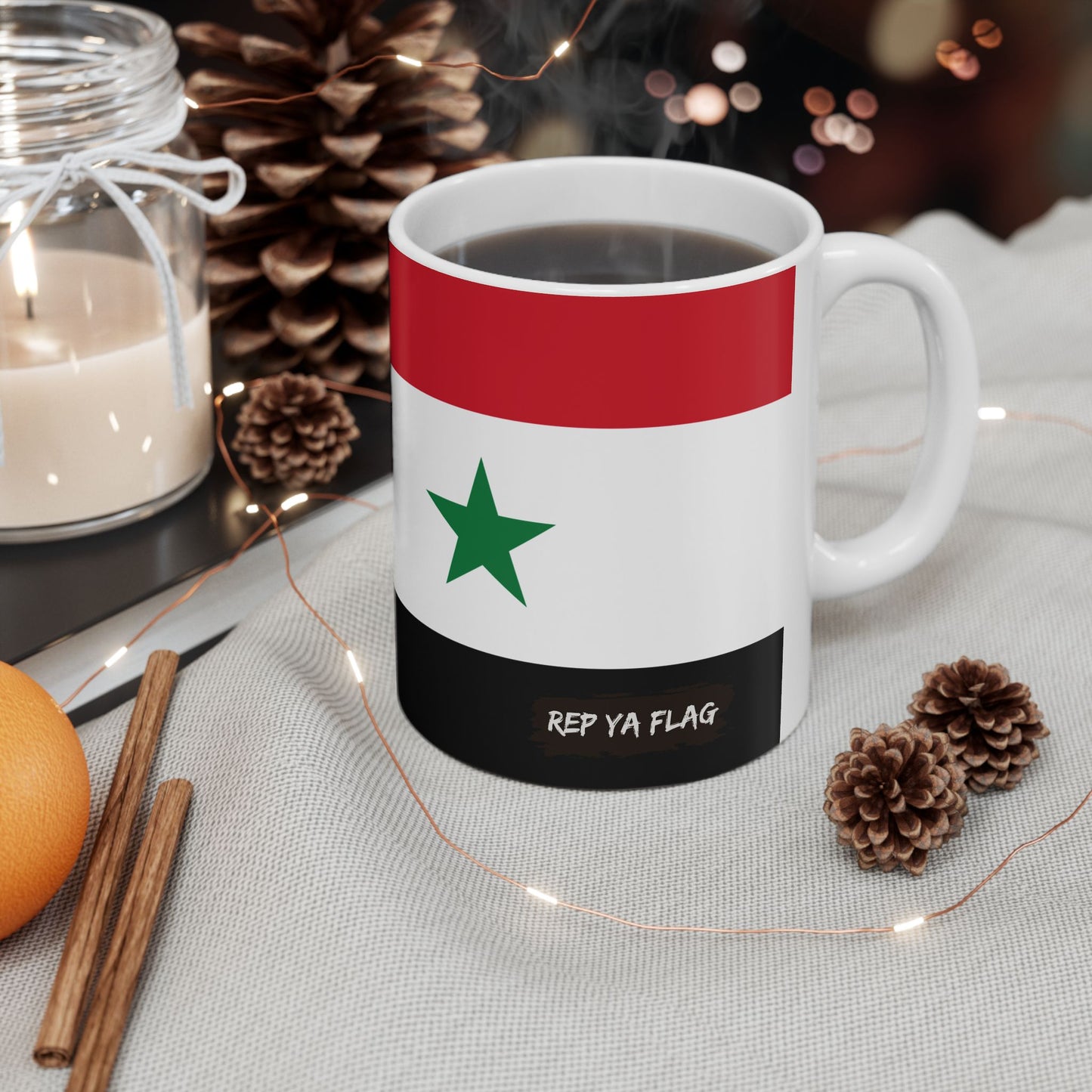 Syria Flag Coffee Tea Mug 11oz 15oz | Rep Ya Flag Ceramic Mug