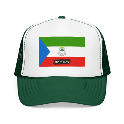 Equatorial Guinea Flag Foam Trucker Hat | Equatoguinean Pride Snapback Cap | Rep Ya Flag